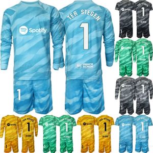 Club Team GK Maillots de football à manches longues Inaki Pena Ensemble Gardien de but Ander Astralaga Antoni Ramallets Victor Valdes Ter Stegen Kits de maillots de football 23/24 Hommes Enfants BaSai