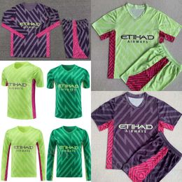 Club Team Men Youth Soccer Portkeeper 1 Claudio Bravo Jersey Set 23-24 GK Long maniche Joe Hart 31 Ederson Moraes 18 Stefan Ortega Portiere Shirt Football Kits Mancheng