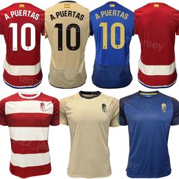 Club Equipo de Fútbol Granada 11 Myrto Uzuni Jersey 10 Antonio Puertas 21 Oscar Melendo 23 Gerard Gumbau 7 Lucas Boye 13 Andre Ferreira Kits de camiseta de fútbol 2023 2024 Color