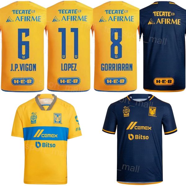 Club Team Tigres UANL Soccer 6 Juan Vigon Jersey 23 24 Mans 1 Nahuel Guzman 29 Jonathan Herrera 10 Andre-Pierre Gignac 16 Diego Lainez Maillots de football Kits Uniforme