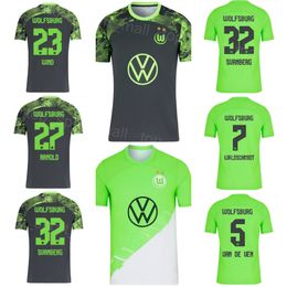 Club Team VfL Wolfsburg Voetbal 23 Jonas Wind Jersey 23/24 FC 32 Mattias Svanberg 1 Koen Casteels 16 Jakub Kaminski 21 Joakim Maehle 19 Lovro Majer Voetbalshirttenues