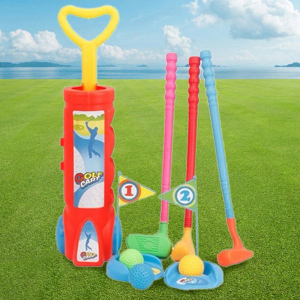 Clubs Enfants Activités de golf Ball Game Color Cognition Mini Golf Clubs Set Elastic Portable Early Education for Kids Holiday Gifts