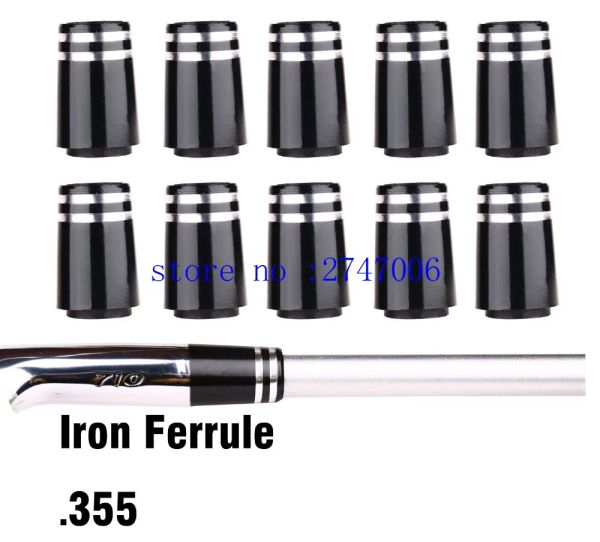 Clubs Ferrules de fer noir de golf personnalisé .355 pour la pointe de la pointe de fer Ferreles + anneaux de garniture double brillant pour CB MB AP1 Série Iron