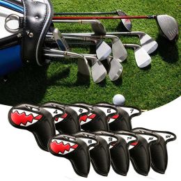 Clubs Jolie des requins avec des accessoires de golf numéro, pour les chauffeurs Hybrides Putter Golf Club Head Cover Set, 9pcs Golf Iron Heasfor