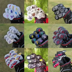 Couvre-fers de golf pour clubs, couvre-têtes de club de golf de différentes couleurs et styles, de haute qualité, peuvent bien protéger le club