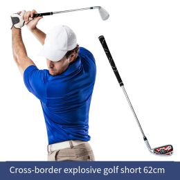 Clubs de Golf No.7 fer Golf Swing praticien 62 cm acier court Club Golf intérieur pratique fournitures Swing Posture correctrice