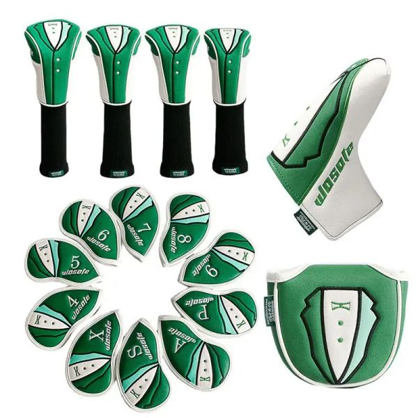 Clubs Golf Woods Cubiertas de toadras para el conductor Fairway Putter 135Ut Clubs Set Heads PU Leather Unisex Simple Golf Iron Head Cover