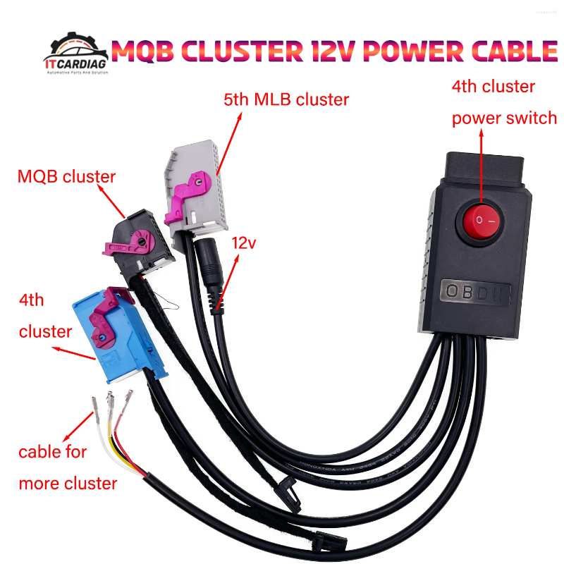Cable de prueba de potencia de 12V, 4. ° programa clave ID48, 5. ° MQB NEC35XX MQB48, ajuste de instrumento VVDI2