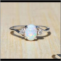 Cluster Big Gemstone Opal Women Solitaire trouwring verlovingsringen mode sieraden geschenk Will en Sandy Drop Gnsx6 8upbe