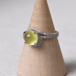 Cluster FNJ 925 Zilver voor originele pure S925 Sterling Natural Prehnite Stone