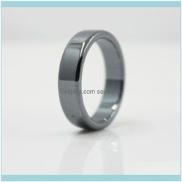 Cluster Sieraden Fashion Sieraden Grade AAA Kwaliteit Glad 6 mm Breedte Platte Hematite Ringen (1 stuk) HR1002 Drop levering 2021 TGRCE