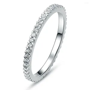 Cluster Ringen 0.23CT Diamanten Infinity Wedding Band Ring Vrouwen Platina 950 PT950 Gestempeld Eeuwigheid