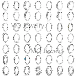 Cluster anneaux 08 Charme moderne de la mode 925 Sterling Silver Drop Shape Ladies bijoux Bague gratuite en gros