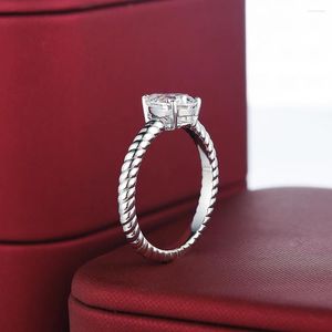 Cluster anneaux 1,25 cmt Pière D Color Moissanite Engagement Mariage Anneau de mariage avec GRA 925 STERLING Silver For Women Jewelry Wholesale