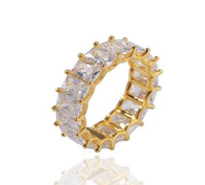 Cluster Ringen 1 Rij Solitaire Baguette Ring voor Mannen Vrouwen Koper Charm Kubieke Zirkoon Iced Mode Hip Hop Sieraden voor Geschenken 2204225949480