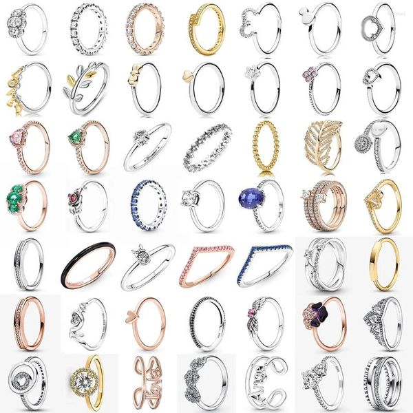 Cluster anneaux 10 Charme moderne et à la mode 925 Bague de bijoux pour femmes en forme de fleur en argent sterling gratuit en gros