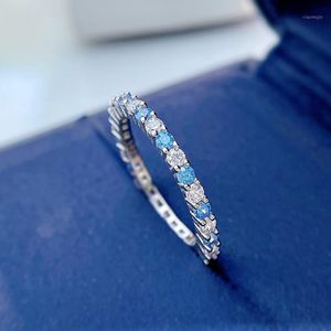 Cluster Ringen 100% 925 Sterling Silver Sapphire Ruby Emerald Gemaakt Moissanite Gemstone Wedding Engagement Romantic Fine Jewelry 2022