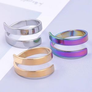 Clusterringen 10 -st ringen roestvrijstalen ring sieraden sets eenvoudige punk voor dames trendy mannen vinger knokkel verstelbare bulkgroothandel