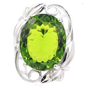 Bagues de cluster 12g 925 Bague en argent sterling massif vert péridot rose kunzite londres bleu topaze CZ fiançailles de femme