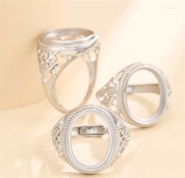 Clusterringen 13 18 mm 925 Sterling Silver Semi Mount Bases Spaties Basis Blank Pad Ring Set Diy Sieraden A5623