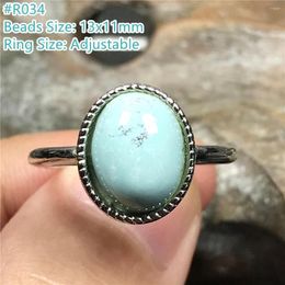 Cluster ringen 13 mm natuurlijke groene turquoise stenen ring sieraden voor vrouwen dame mannen houden van geschenk zilver kristal ovale kralen verstelbaar