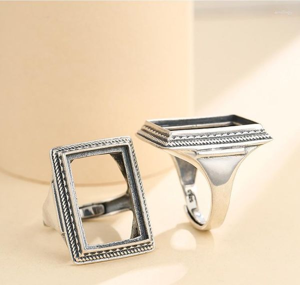 Anillos de racimo 14 21 mm 925 PLATA DE LEY Bases de semimontaje Bases en blanco Base Almohadilla en blanco Ajuste de anillo Hallazgos de joyería (sin piedra) A5418