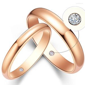 Clusterringen 14K Au585 Rose Gold Ring Lovers Huwelijksverjaardag Verloving Rond Moissanite Diamant Casual Sportief Klassiek TRENDY