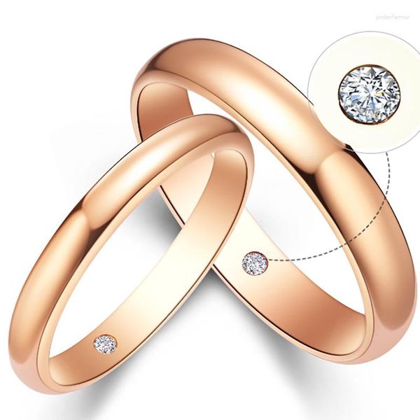 Bagues de Grappe 14K Au585 Or Rose Amoureux Anniversaire De Mariage Fiançailles Rond Moissanite Diamant Décontracté Sportif Classique TENDANCE