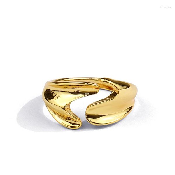 Anillos de racimo 14k oro plata esterlina 925 para mujeres cola de pescado abierto bandas de boda ajustables figner joyería fina regalos de chica chic