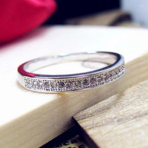 Cluster Ringen 14K Wit Goud Sieraden Diamanten Ring Voor Vrouwen Natuurlijke 1.5 Edelsteen Echte Anillos De