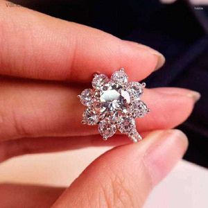 Clusterringen 14K witgouden ring Mosan Diamond D kleur VVS1 Womens bruiloft/verloving/verjaardag/verjaardag/feest/valentijnscadeau