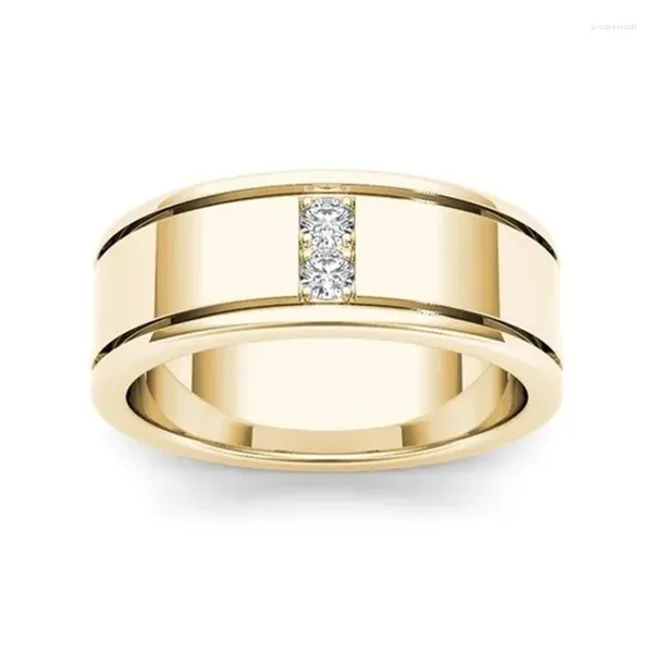 Bagues de cluster 14K or jaune FL diamant bague pour hommes femmes classique Anillos de Bizuteria mariage bijoux fins mâle pierre précieuse