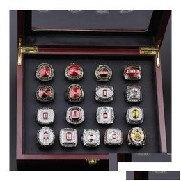 Anneaux de cluster 17pcs Ohio State Buckeyes Champion National Championnat Bague Ensemble Solide Hommes Fan Brithday Cadeau En Gros Drop Livraison J Dhd7H