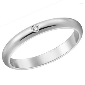 Cluster Rings 18K AU750 Witgouden Ring Liefhebbers Wedding Verjaardag Betrokkenheid 0.01 Echte diamant klassieke trendy romantische eenvoud