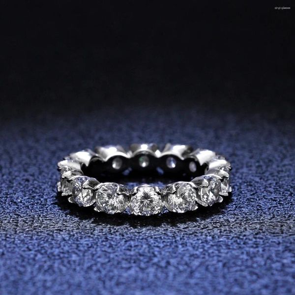 Cluster anneaux 18k Gold D Color Moisanite Tail Ring VVS1 Diamond Row For Women Wedding Engagement Gift