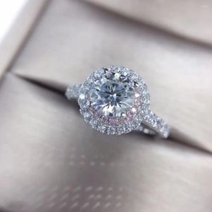 Cluster Ringen 18K Gouden Ring Voor Vrouwen Natuurlijke Moissanite Sieraden Edelsteen Anillos De Bizuteria Spanningsinstelling Met Diamanten Doos