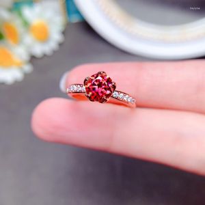 Clusterringen 1CT Watermlon Moissanite Ring voor vrouwen sieraden verloving bruiloft 925 zilveren platina vergulde verjaardagscadeau