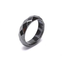 Cluster ringen 1pc soepele zwarte hematiet ring sieraden paar eenvoudige gift unisex galsteen mode ol bruiloft voor mannen vrouwen