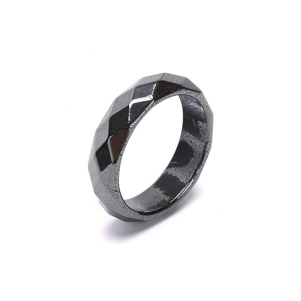 Anillos de racimo, 1 unidad, anillo de hematita negro liso, joyería para parejas, regalo sencillo, piedra biliar Unisex, moda OL, boda para hombres y mujeres