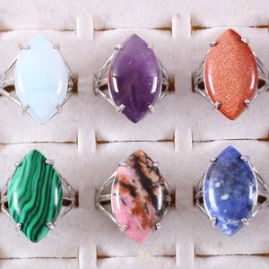 Clusterringen 1 stuks verstelbare zwarte onyx ring voor vrouwen natuursteen olijf cabochon roze kristal witte opaal kraal vinger sieraden cadeau