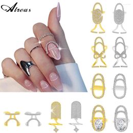 Bagues de cluster 1pcs ligne métallique gothique mince ongles pour femmes couverture de protection quotidienne du bout du doigt cubique zircone bijoux de mode