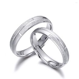 Bagues de cluster 1pcs véritable pur platine 950 bague hommes femmes sable brillant plaid couple cadeau bande de mariage PT950 US 7,25