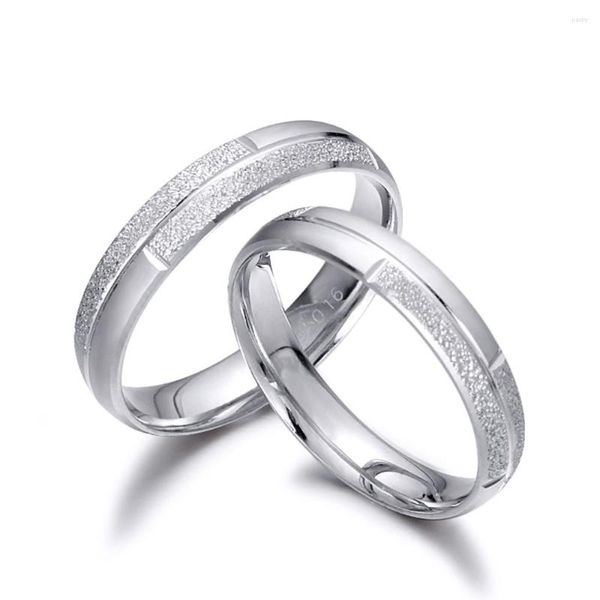 Anillos de racimo 1 unids real puro platino 950 anillo hombres mujeres arena brillante cuadros pareja regalo boda banda PT950 US 7.25