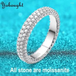 Cluster ringen 2.5cttw All echt moissaniet voor vrouwen volledige enthousiaste mousserende bijpassende diamanten band Sterling Silver S925 sieraden GRA