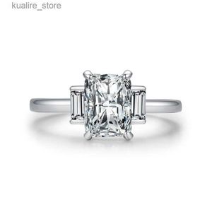 Cluster Ringen 2 Ct D Kleur Radiant Cut Moissanite Engagement Wedding Ring 925 Sterling Zilveren Ringen Voor Vrouwen Sieraden L240315