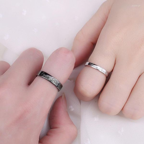 Anillos de racimo 2 unids/par para siempre amor a juego pareja amistad abierto ajustable conjunto minimalista compromiso boda amantes Kit