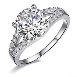 Cluster ringen 2 pure goud 14k ronde briljante ideale uitstekende diamant vrouwen jubileum ring lab gegroeid stenen topkwaliteit