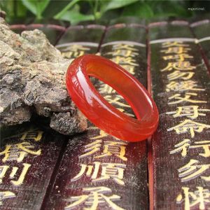 Anneaux de cluster 20,1 mm types de gourmets naturels de modèles masculins et féminins agate rouge bague de jade doigt authentique bandes minces