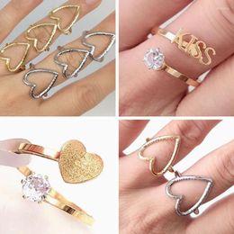 Bagues de cluster 20/36pcs Love Heart Kiss Bague Femme Mignon Acier inoxydable Charm Party Lovers Bijoux Filles Cadeau