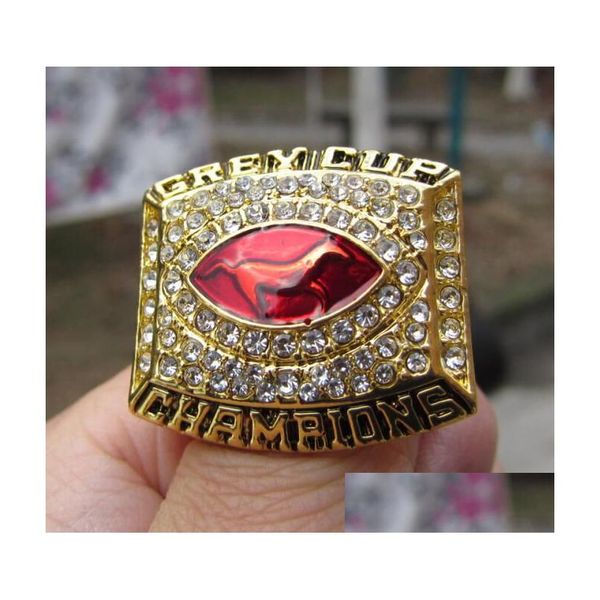 Bagues de cluster 2001 Stampeders de Calgary La 89ème Coupe Grey Championnat Bague Hommes Fan Souvenir Cadeau En Gros Drop Drop Livraison Bijoux R Dhdqj